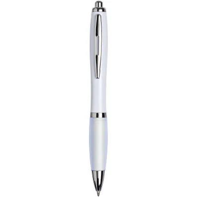 Mula Nash ballpoint pen with coloured barrel and grip (black ink) (White)