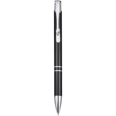 Mula Moneta aluminium click ballpoint pen (blue ink) (Solid Black)