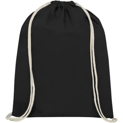 Mula Oregon 140 g/m² cotton drawstring bag 5L (Solid Black)