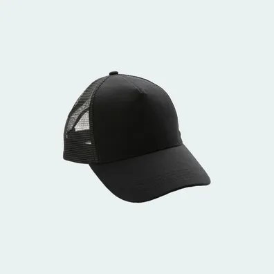 Mula Impact AWARE™ 190gr Brushed rCotton 5 Panel Trucker-Cap (Black)
