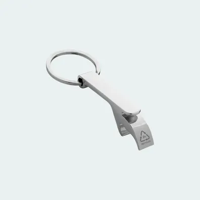 Mula Bottle Opener & Lanyard made from RCS rec. Zinc Alloy (Silver)