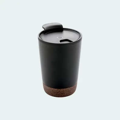 Mula GRS rPP Stainless Steel Coffee Mug with Cork (Black)