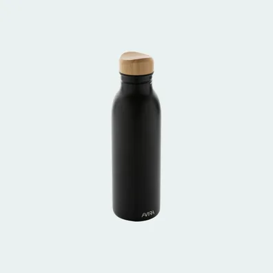 Mula Avira Alcor 600ml Water Bottle made from RCS Recycled Stainless Steel (Black)