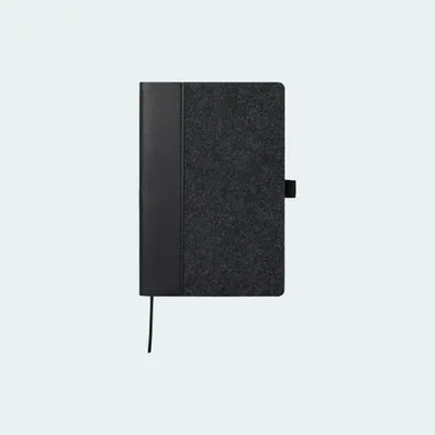 Mula VINGA Albon A5 Notebook made from GRS recycled felt (Black)