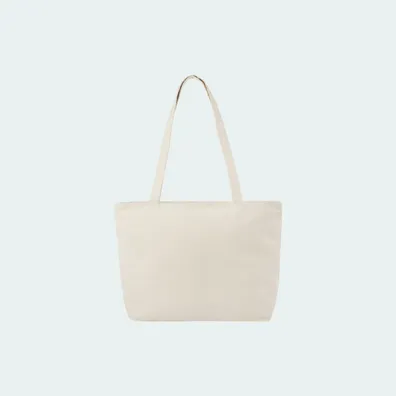 Mula Ningbo 320 g/m² zippered cotton tote bag 15L (Natural)