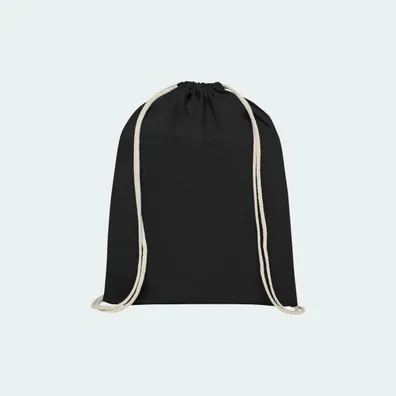 Mula Oregon 100 g/m² cotton drawstring bag 5L (Solid Black)