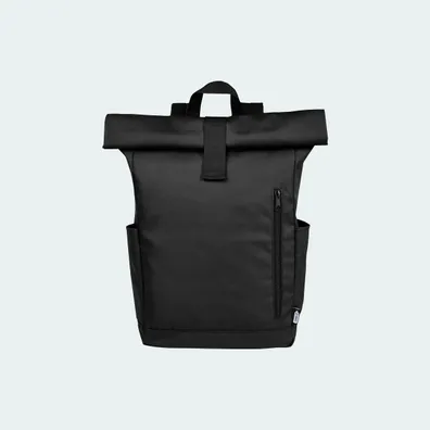 Mula Byron 15.6" GRS RPET roll-top backpack 18L (Solid Black)