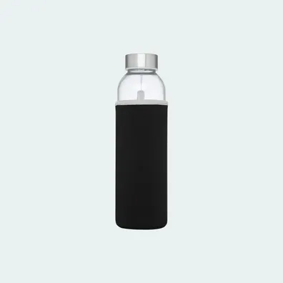 Mula Bodhi 500 ml glass water bottle (Solid Black)