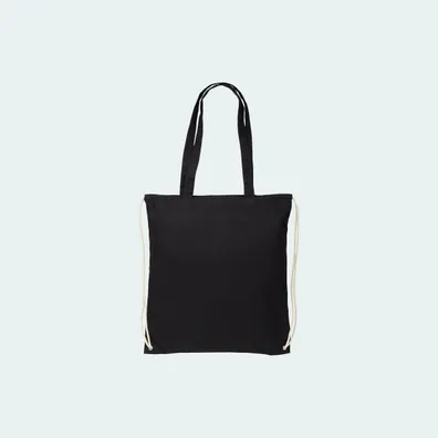 Mula Eliza 240 g/m² cotton drawstring bag 6L (Solid Black)