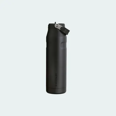 Mula Stanley IceFlow™ 2.0 1.06 litre water bottle with flip straw (Solid Black)
