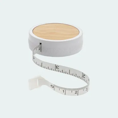 Mula measuring tape made from RCS recycled plastic and bamboo (white)