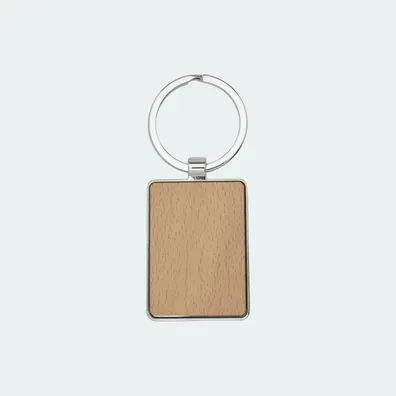 Mula Mauro beech wood rectangular keychain (Natural)