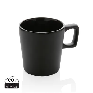 Mula Modern Ceramic Coffee Cup, 300ml (Black)
