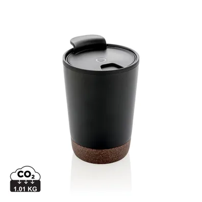 Mula GRS rPP Stainless Steel Coffee Mug with Cork (Black)