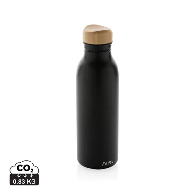 Mula Avira Alcor 600ml Water Bottle made from RCS Recycled Stainless Steel (Black)