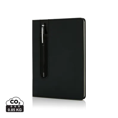 Mula Basic Hardcover PU A5 Notebook with Stylus Pen (Black)