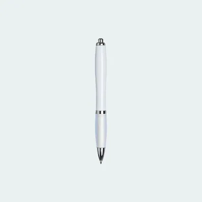 Mula Nash ballpoint pen with coloured barrel and grip (black ink) (White)